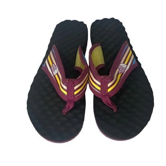 The North Face Base Camp Sandals Women's 4 Black Flip Flop Purple Slides Thong - Picture 2 of 7